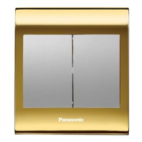 Viko Panasonic Thea Blu 2'li Gold Dore Kapak Metalik Beyaz Anahtar Çerçeve