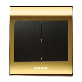 Viko Panasonic Thea Blu 2'li Gold Dore Kapak Siyah Anahtar Çerçeve
