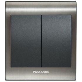 Viko Panasonic Thea Blu 2'li Inox Beyaz Kapak Füme Anahtar Çerçeve