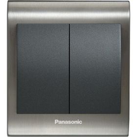Viko Panasonic Thea Blu 2'li Inox Beyaz Kapak Füme Anahtar Çerçeve