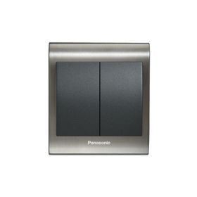 Viko Panasonic Thea Blu 2'li Inox Beyaz Kapak Füme Anahtar Çerçeve