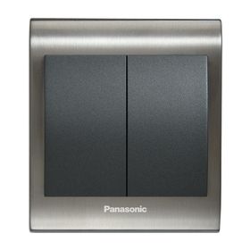 Viko Panasonic Thea Blu 2'li Inox Beyaz Kapak Füme Anahtar Çerçeve