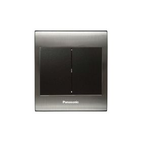 Viko Panasonic Thea Blu 2'li Inox Beyaz Kapak Siyah Anahtar Çerçeve