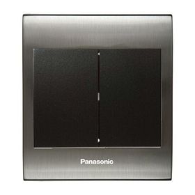 Viko Panasonic Thea Blu 2'li Inox Beyaz Kapak Siyah Anahtar Çerçeve