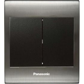 Viko Panasonic Thea Blu 2'li Inox Beyaz Kapak Siyah Anahtar Çerçeve