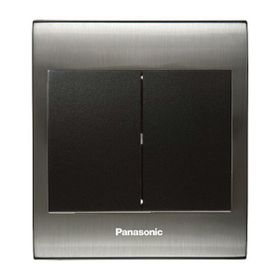 Viko Panasonic Thea Blu 2'li Inox Beyaz Kapak Siyah Anahtar Çerçeve