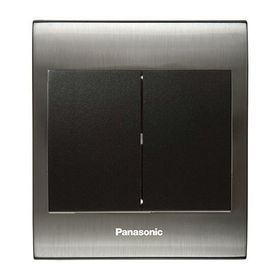 Viko Panasonic Thea Blu 2'li Inox Beyaz Kapak Siyah Anahtar Çerçeve