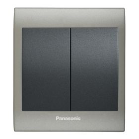 Viko Panasonic Thea Blu 2'li Inox Matt Dore Kapak Füme Anahtar Çerçeve
