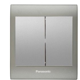 Viko Panasonic Thea Blu 2'li Inox Matt Dore Kapak Metalik Beyaz Anahtar Çerçeve
