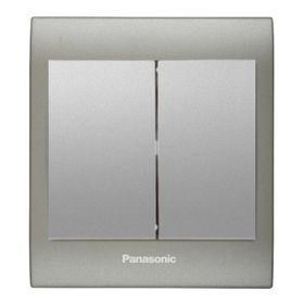 Viko Panasonic Thea Blu 2'li Inox Matt Dore Kapak Metalik Beyaz Anahtar Çerçeve