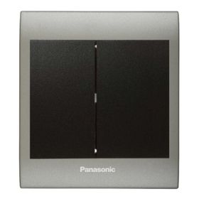 Viko Panasonic Thea Blu 2'li Inox Matt Dore Kapak Siyah Anahtar Çerçeve