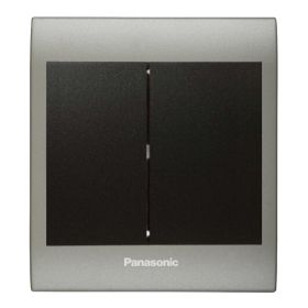 Viko Panasonic Thea Blu 2'li Inox Matt Dore Kapak Siyah Anahtar Çerçeve