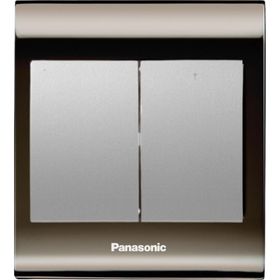 Viko Panasonic Thea Blu 2'li Una Füme Kapak Metalik Beyaz Anahtar Çerçeve