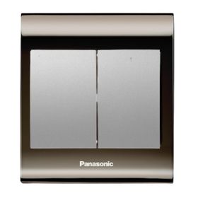 Viko Panasonic Thea Blu 2'li Una Füme Kapak Metalik Beyaz Anahtar Çerçeve