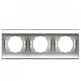 Viko Panasonic Thea Blu Chrome Krom Beyaz Üçlü Çerçeve