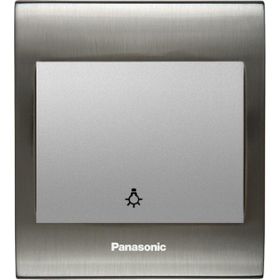 Viko Panasonic Thea Blu Light Inox Beyaz Kapak Metalik Anahtar Çerçeve