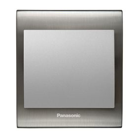 Viko Panasonic Thea Blu Tekli Inox Beyaz Kapak Metalik Anahtar Çerçeve