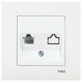 Viko RJ11 Beyaz Numeris Telefon Prizi