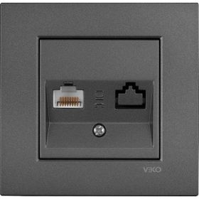 Viko RJ45-CAT5E-RJ11 Artline Novella Data Numeris Çerçevesiz Telefon Prizi