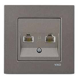 Viko RJ45-CAT5E-RJ11 Artline Novella Data Numeris Çerçevesiz Telefon Prizi
