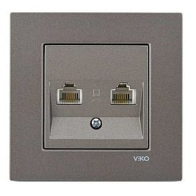 Viko RJ45-CAT5E-RJ11 Artline Novella Data Numeris Çerçevesiz Telefon Prizi