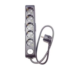 Viko Siyah Multi-Let 5'li Anahtarlı Topraklı Çocuk Korumalı 70 cm Grup Priz