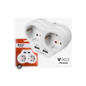 Viko Usb Girişli 2.1 Amper Beyaz İkili Priz