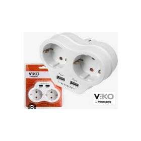 Viko Usb Girişli 2.1 Amper Beyaz İkili Priz