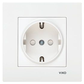 Viko VİKO0013 Karre Topraklı Priz Beyaz + Çerçeve