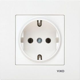 Viko VİKO0013 Karre Topraklı Priz Beyaz + Çerçeve