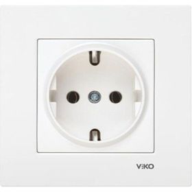 Viko VİKO0013 Karre Topraklı Priz Beyaz + Çerçeve