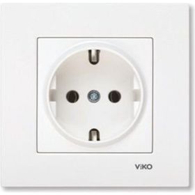 Viko VİKO0013 Karre Topraklı Priz Beyaz + Çerçeve