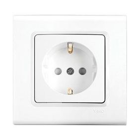 Viko VİKO0016 Karre Çocuk Korumalı Topraklı Priz Beyaz + Çerçeve
