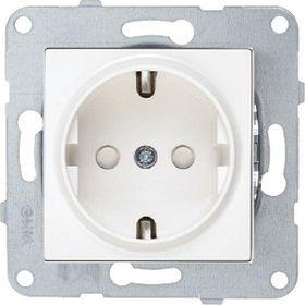 Viko VİKO0017 Karre Kapaklı Çocuk Korumalı Topraklı Priz Beyaz + Çerçeve