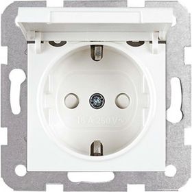 Viko VİKO0017 Karre Kapaklı Çocuk Korumalı Topraklı Priz Beyaz + Çerçeve