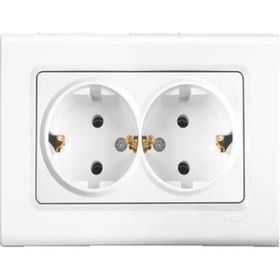 Viko VİKO0019 Karre İkili Topraklı Priz Beyaz + Çerçeve