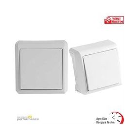 Viko VİKO0044 Beyaz Vera Sıva Üstü Tekli Anahtar