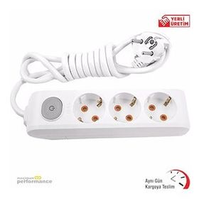 Viko VİKO0104 3 m Multi-Let Üçlü 3 Lü Anahtarlı Topraklı Grup Priz