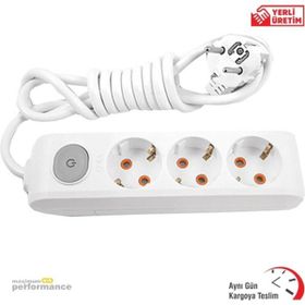 Viko VİKO0104 3 m Multi-Let Üçlü 3 Lü Anahtarlı Topraklı Grup Priz