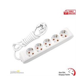 Viko VİKO0132 2 m Topraklı Çocuk Korumalı Multi-Let Beşli Grup Priz