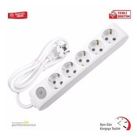 Viko VİKO0146 5 m Multi-Let Beşli Anahtarlı Topraklı Grup Priz
