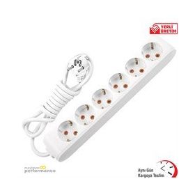 Viko VİKO0154 3 m Topraklı Çocuk Korumalı Multi-Let Altılı Grup Priz