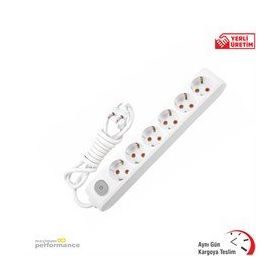 Viko VİKO0162 2 m Multi-Let Altılı Anahtarlı Topraklı Grup Priz