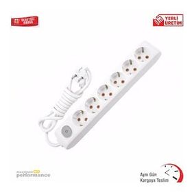 Viko VİKO0166 5 m Multi-Let Altılı Anahtarlı Topraklı Grup Priz