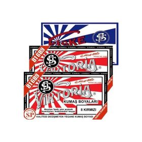 Viktoria Kırmızı 2Pk+Fiske Sabitleme 1Pk Kumaş Boyası
