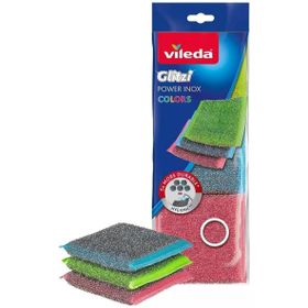 Vileda 3'lü Power Inox Colors Çelik Bulaşık Sünger