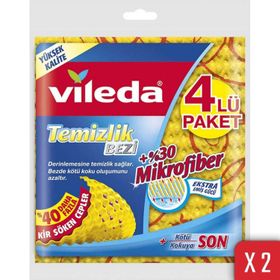 Vileda 4'lü 2'li Paket Mikrofiber Temizlik Bezi