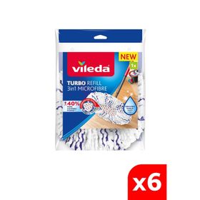 Vileda 6 Paket Turbo 3in1 Extra Pedli Mikrofiber Yedek Paspas