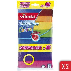 Vileda 8'li 2'li Paket Colors Mikrofiber Bez