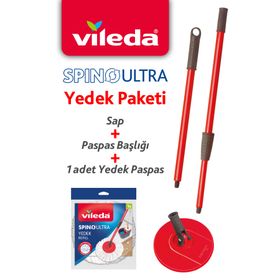 Vileda Spino Ultra Yedek Sap + Başlık + Yedek Paspas Paketi